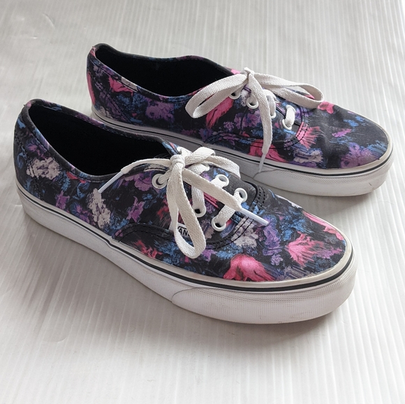 VANS authentic warped floral sneakers women's size 7.5 - Picture 6 of 11